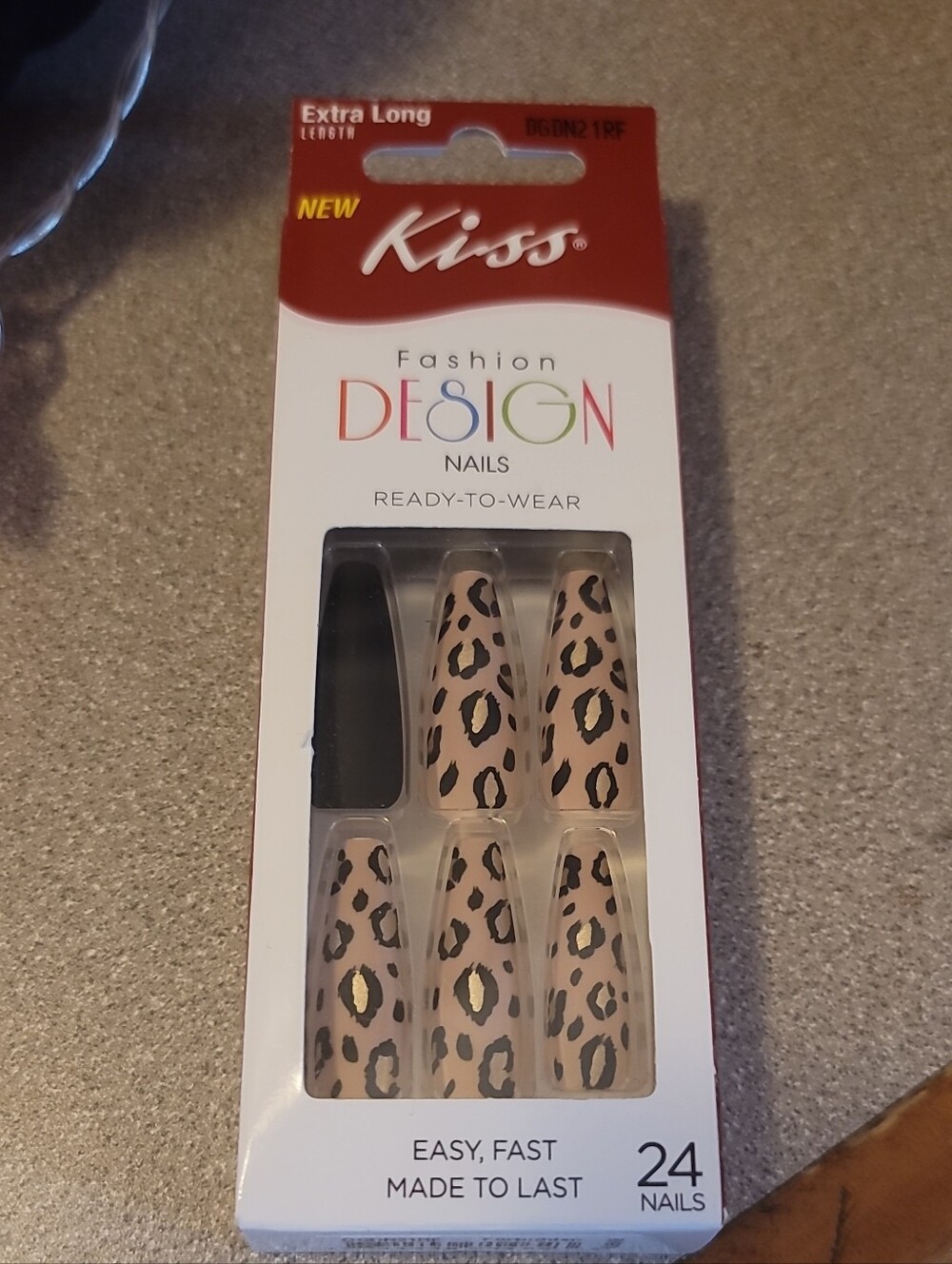 Women's Kiss Extra Long Kiss Leppard Print Press On Nails
